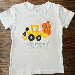 “James” falll pumpkin White Cotton T-Shirt